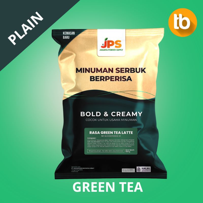 

JPS Powder Bubuk Minuman Serbuk Instan Rasa Green Tea Plain Tanpa Gula 1Kg