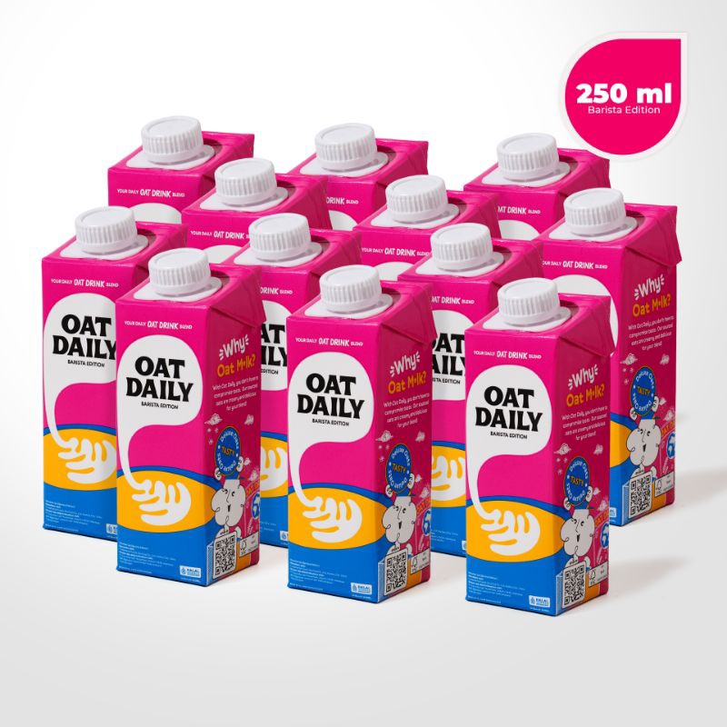 

OAT DAILY Oat Milk Barista Edition 250ml (12Pcs) | Pocket Friendly Travel Size - NEAR EXP DATE (16 MEI 2025)