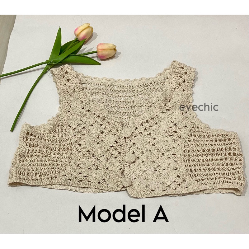 Rompi Vest Rajut Crop Top