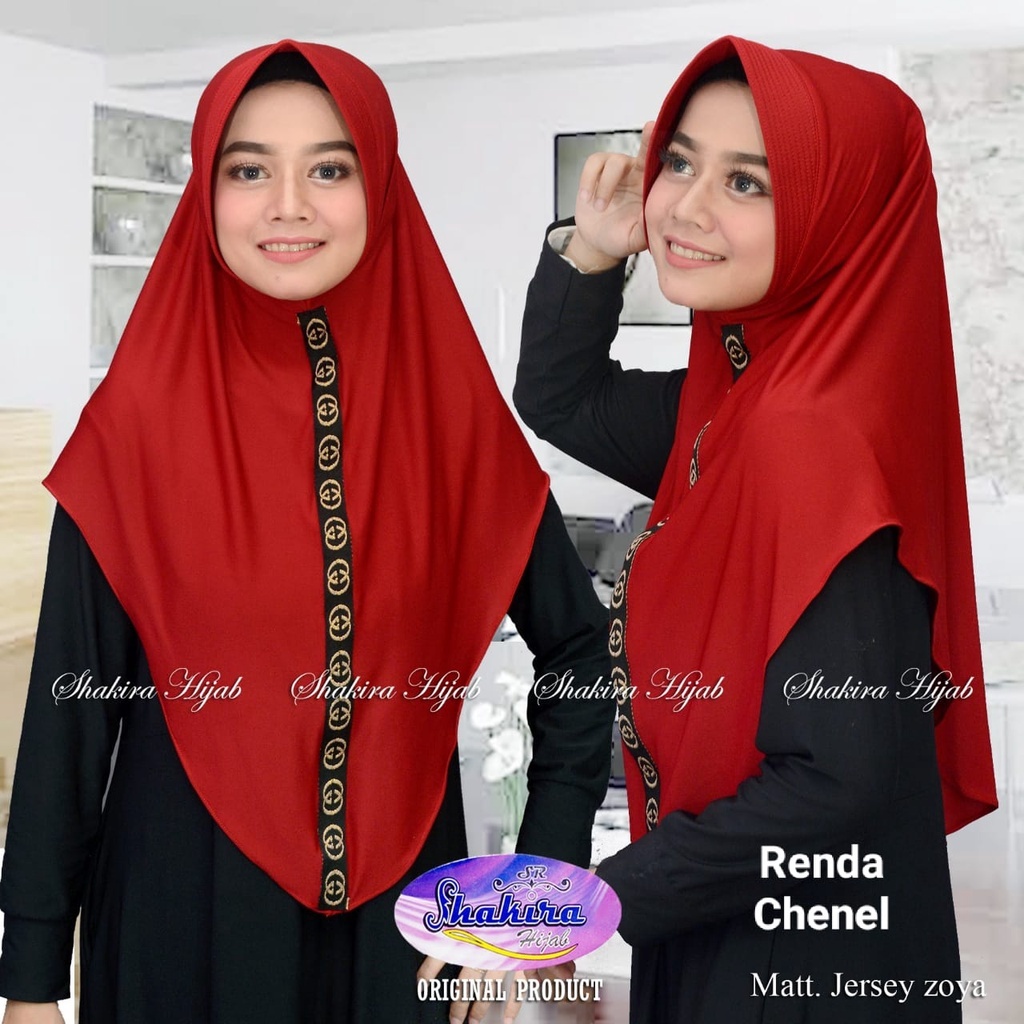 Jilbab instan Renda Channei Kerudung kekinian Bergo terbaru 2021 Hijab Dewasa syar'i