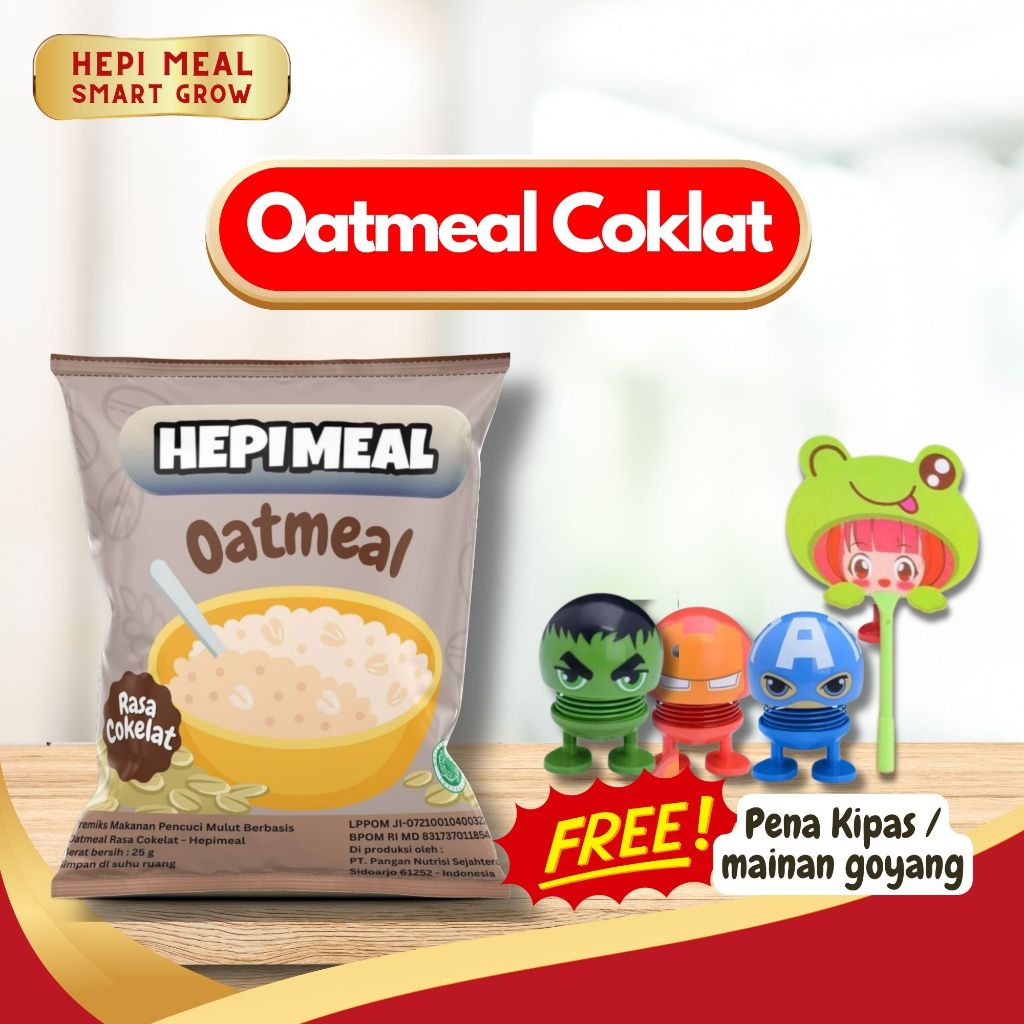 

10 PCS Oatmeal Coklat Hepi Meal Makanan Untuk Bayi Hingga Dewasa Baik untuk IBU MPASI