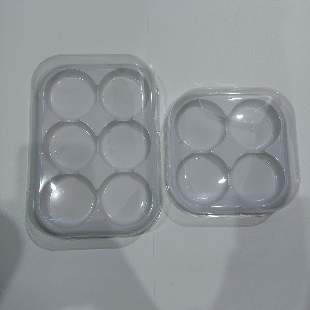 [ Isi 5 pcs ] Kotak Mika Kotak + Tutup/ Mika Tray Mochi 4 Sekat/ 6 Sekat/ Box Mika Pia