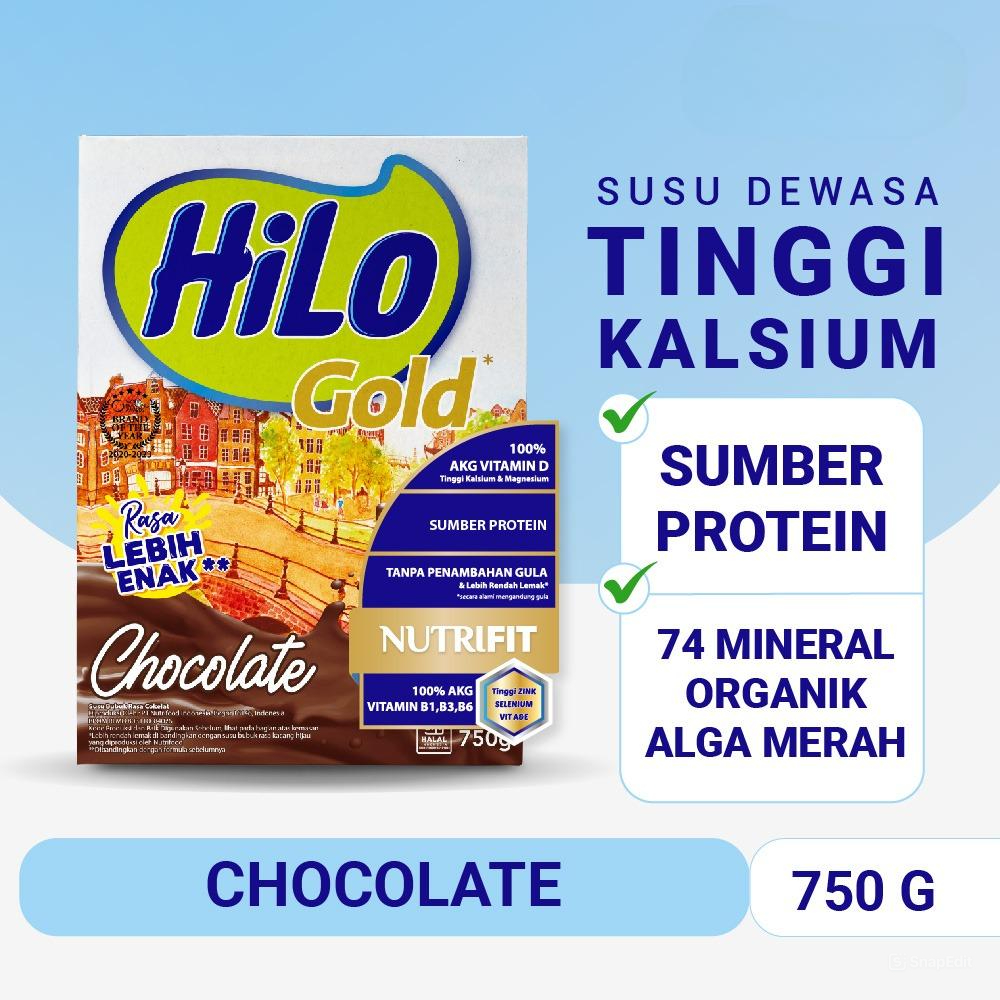 

[750 Gram] Hilo Gold Chocolate 750 gr - Susu Tinggi Kalsium Rendah Lemak