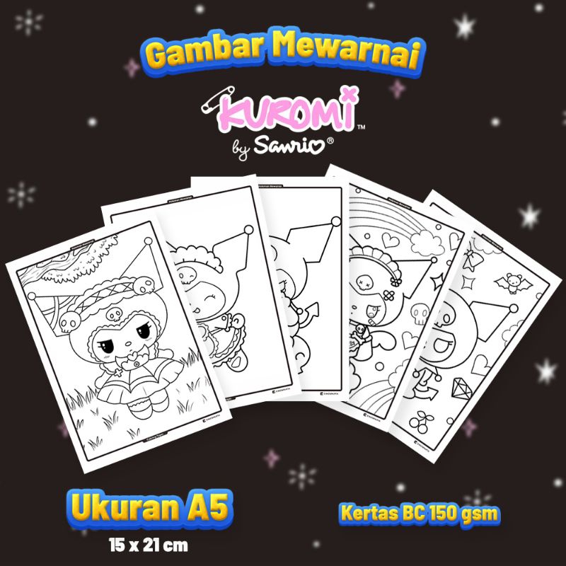 

Gambar Mewarnai KUROMI Isi 20 Lembar Kertas BC Tebal