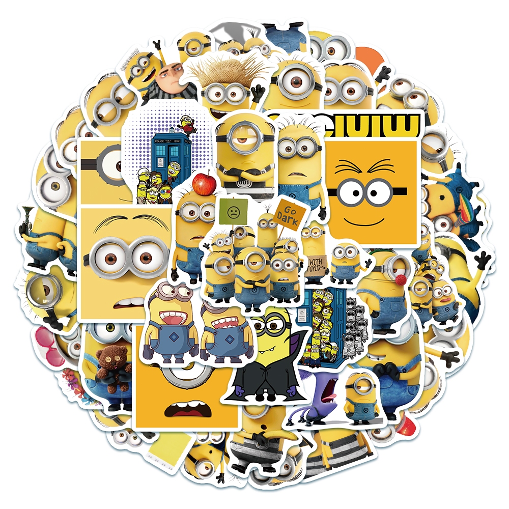 

COD✨50 PCS Gaya film minion yang lucu stiker untuk Buku Tempel/Buku Harian/Dekorasi Laptop/Sticker Helm Tahan Air Vinil/Stiker Tablet Ponsel stiker tahan air berperekat