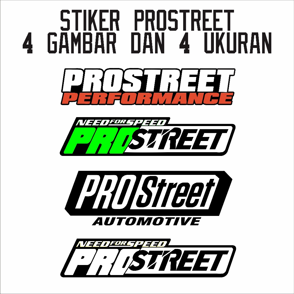 STIKER PROSTREET PERFORMANCE / PROSTREET NEED FOR SPEED / PROSTREET AUTOMOTIVE / PROSTREET NFS
