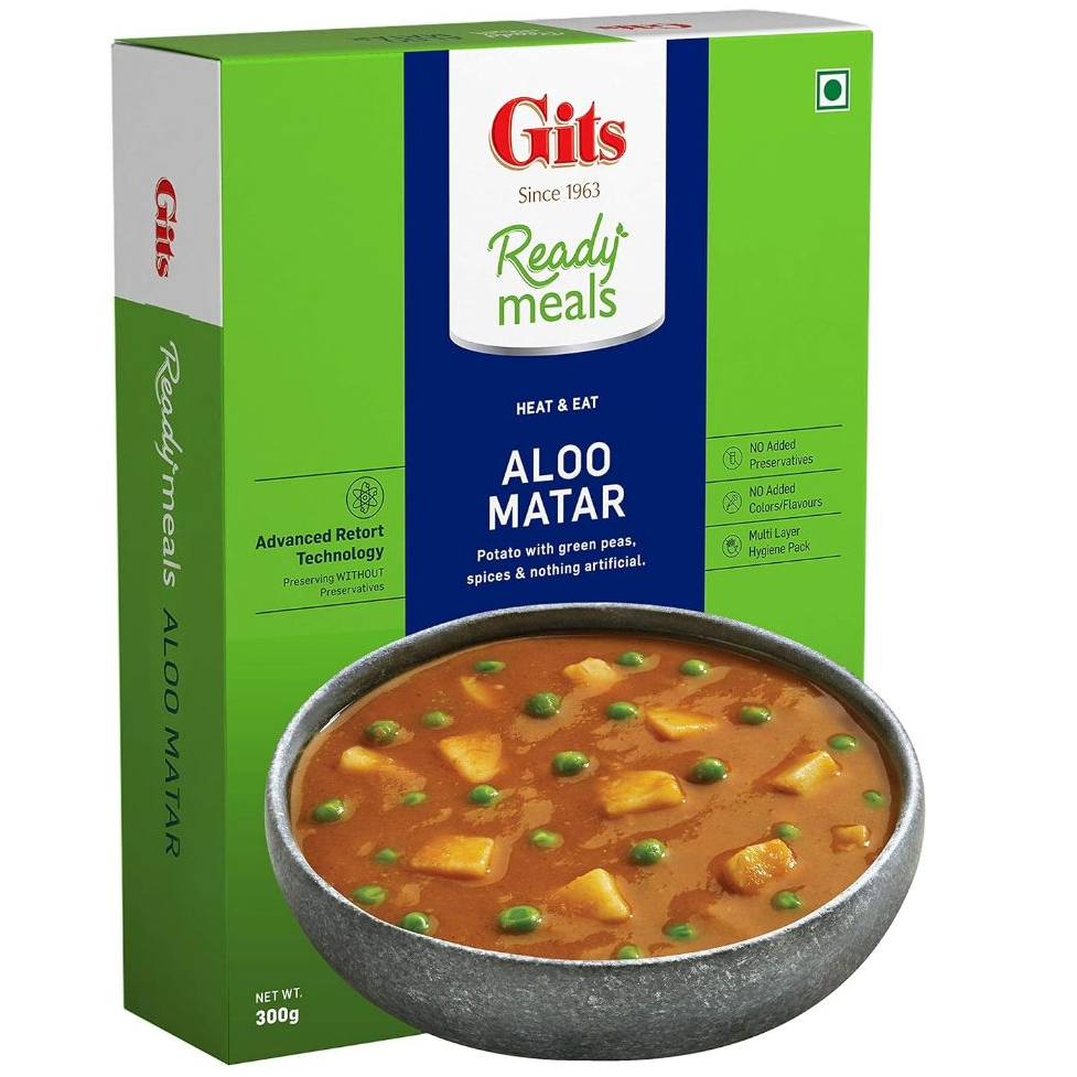 

GITS READY MEALS ALOO MATAR 300G / Heat and Eat Indian Meal