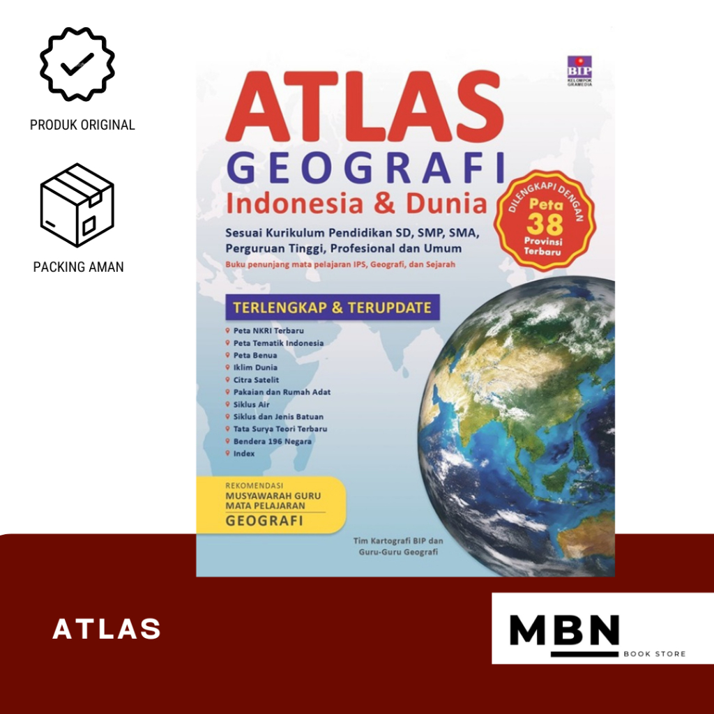 ATLAS GEOGRAFI INDONESIA & DUNIA (38 PROVINSI TERBARU)