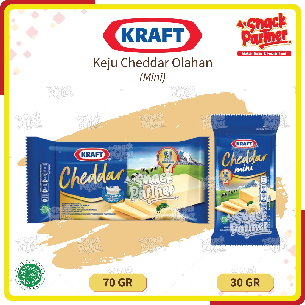 

KRAFT MINI 30 / 70 GR - Keju Cheddar Olahan Serbaguna Cheese All in 1 Martabak 30GR 70GR