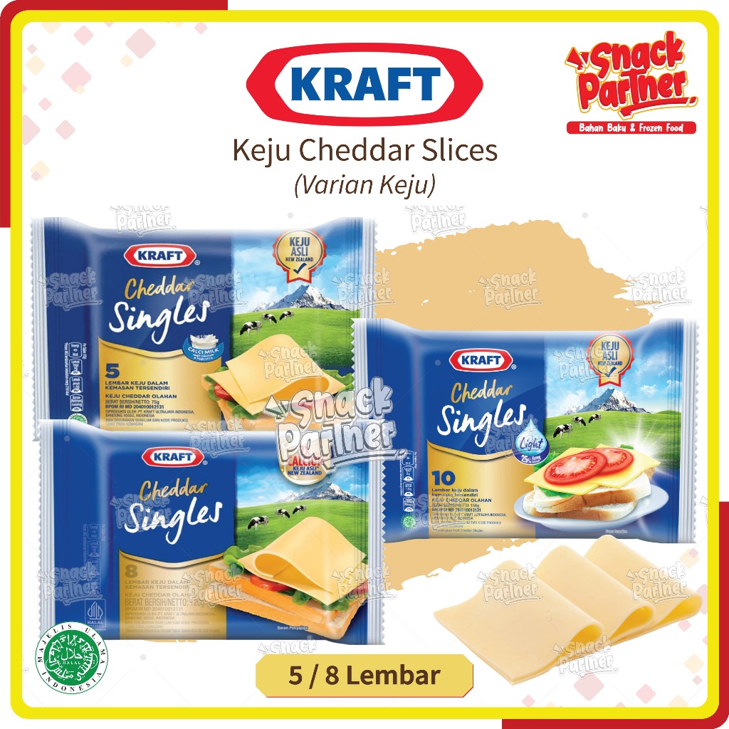 

KRAFT SLICES 5 / 8 Lembar | 75 120 GR - Keju Cheddar Slice Olahan Serbaguna Cheese All in 1 75GR 150GR