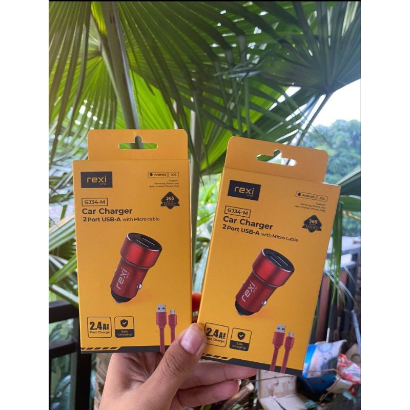 GJ34-M rexi car charger with cable micro / casan mobil 2,4A 2port