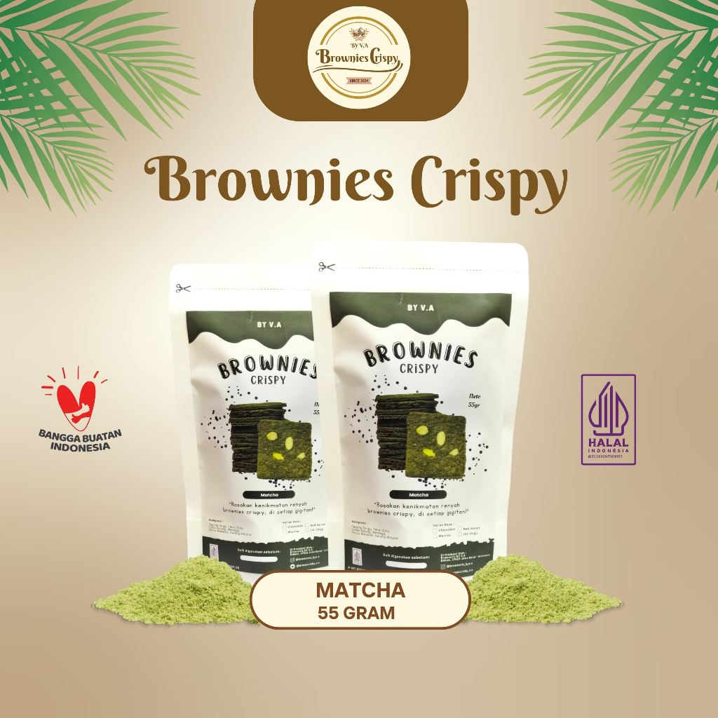 

BROWNIES CRISPY MATCHA ALMOND (55 GRAM)