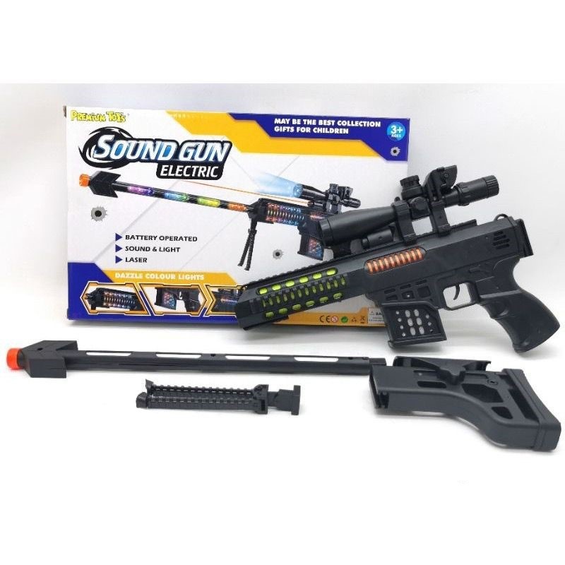 Mainan Anak SOUND GUN ELECTRIC Mainan Anak Tembak Laser/ tembak tembakan suara lampu/mainan tembak s