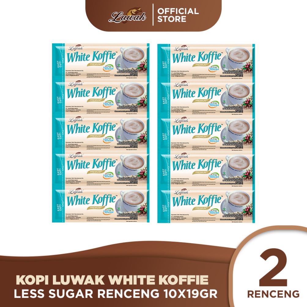 

Terlaris Kopi Luwak White Koffie Less Sugar Renceng 1x19gr Twin Pack