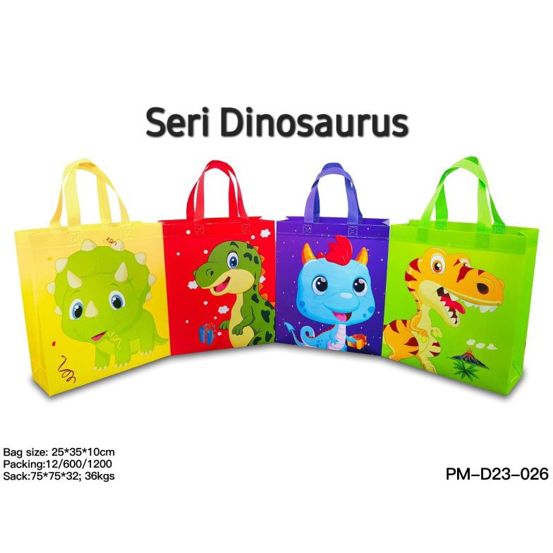 

Terlaris Goodie bag karakter LAMINASI 25x35x1 LUSINAN 12 pcs tas kadotas spunbond tas hampers