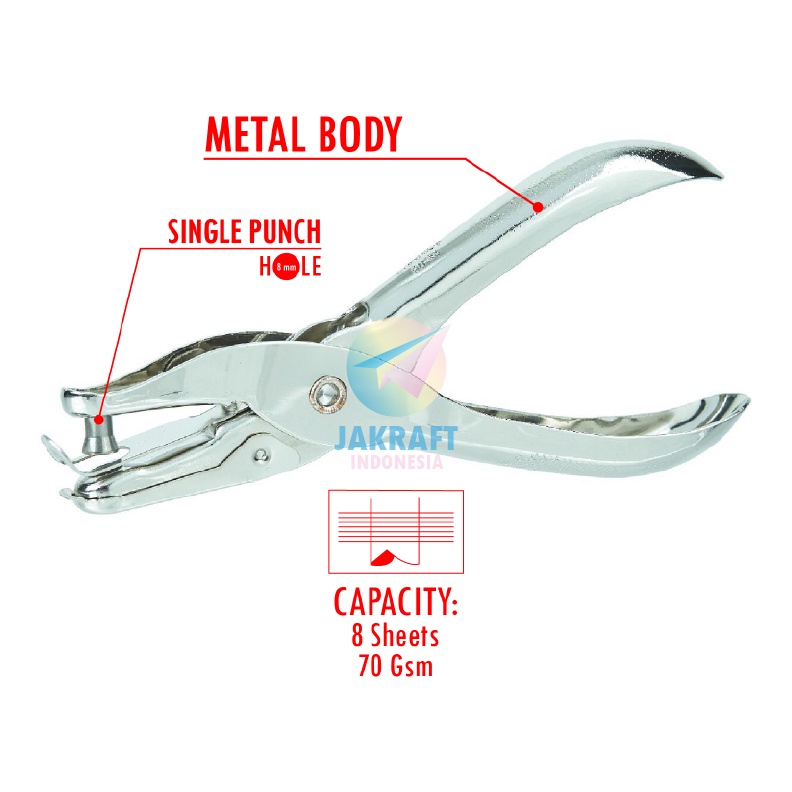 

TERUPDATE 1 Pcs Punch Kertas Kartu 1 Lubang JOYKO PU34 Pembolong Pelubang Perforator Paper Single Hole