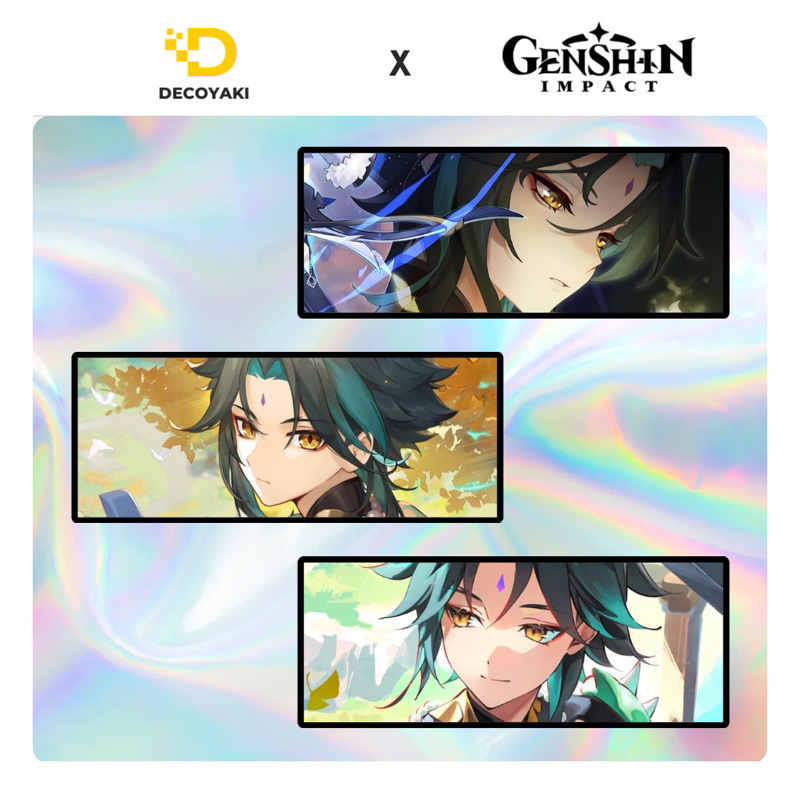 Sticker Slap Hologram Xiao Genshin Impact, Stiker Hologram Xiao Genshin Impact