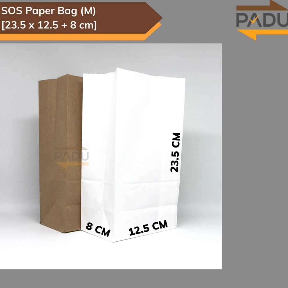 

Terlaris 5 Pcs SOS Paper Bag M Kantong Kertas SOS Fried Chicken Snack