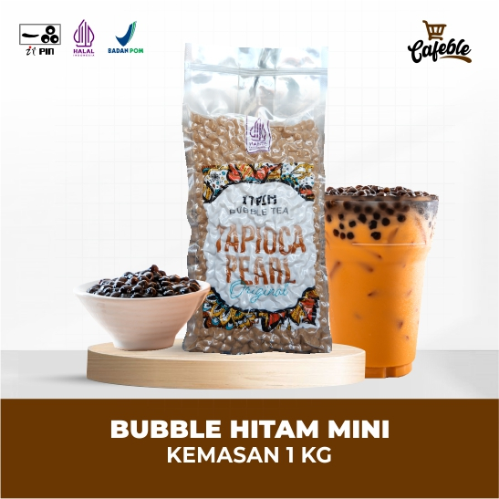 

Itpin Tapioca Pearl Bubble Boba Mini Original Hitam Kemasan 1 kg