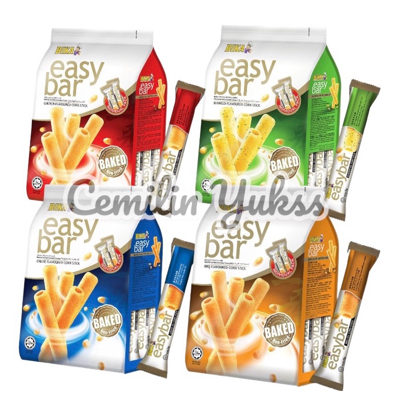 

Terlaris Bika Easy Bar 18g Corn Stik Rasa BBQ Bika Easy Bar Chicken BBQ Seaweed Cheese Flavour Corn Stik