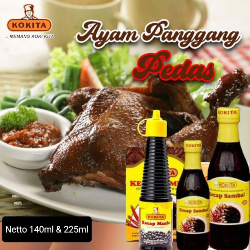 

Kokita Kecap Sambal Pedas & Kecap Manis Orginal 225ml & 140 ml