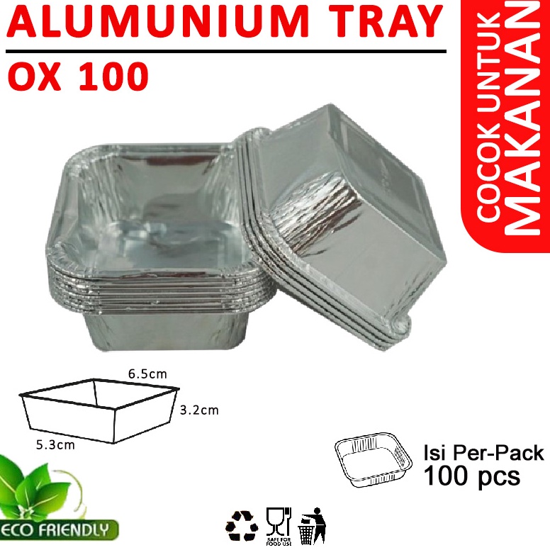 Terlaris ALUMUNIUM FOIL CUP OX 1  ALUMUNIUM FOIL TRAY  KOTAK ALUMUNIUM ISI 1  OX 1  LID  Alumunium f