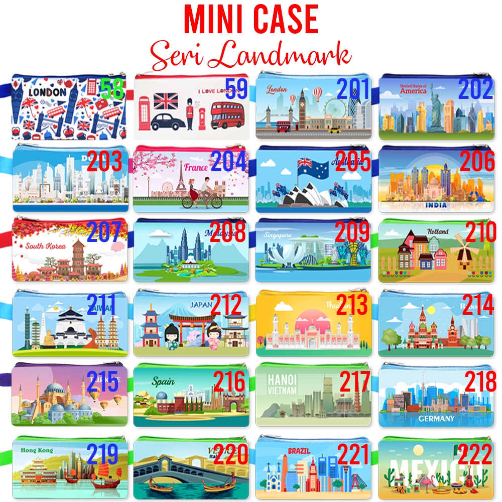 

Mini Case Landmark Berbagai Negara Dompet Tempat Pensil Souvenir Suvenir Oleh Oleh