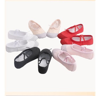 Sepatu balet anak dewasa canvas kanvas sepatu tari cosplay