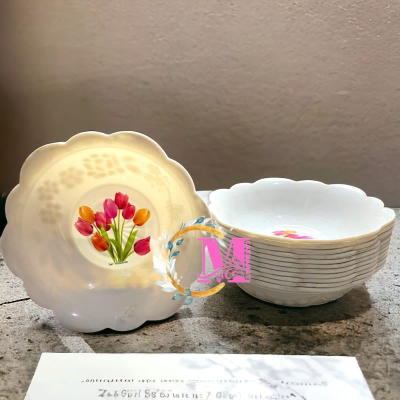 Mangkok bunga tulip plastik gelombang besar tangkai daun