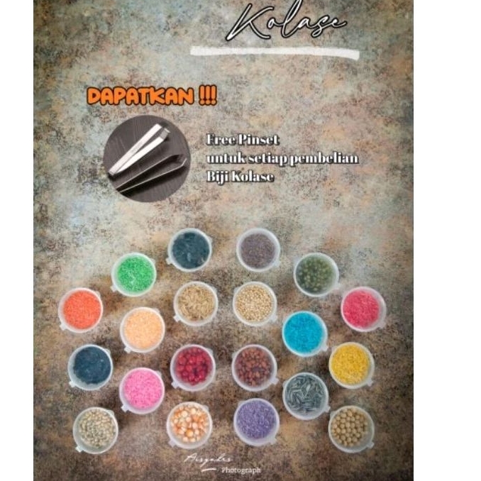 

Biji kolase terlengkap 22 free pinset dan lem