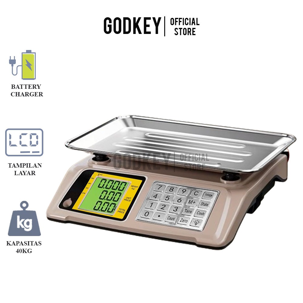 YZ- 618 Timbangan Digital 40 kg / 200 gr Free Charger Elektronik Buah Duduk Laundry Barang Ekpedisi 