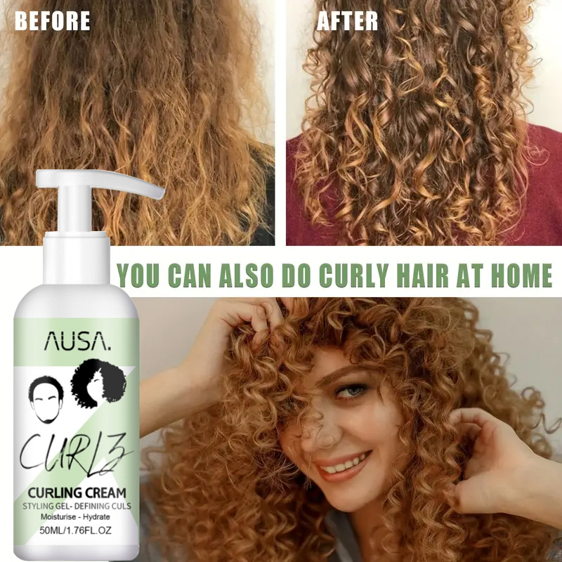 ADY78 Cream Rambut Keriting Gel Rambut Keriting 50ml Peratan Rambut Keriting Curl Cream Elastin