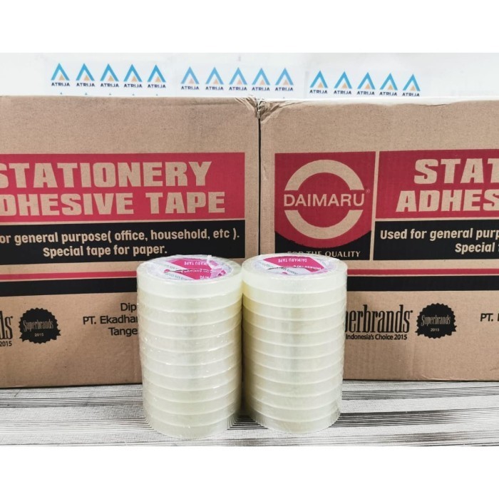 

1 BOX Daimaru 1/2 inch / 12 mm x 72 Yard Tape Isolasi Selotip Bening