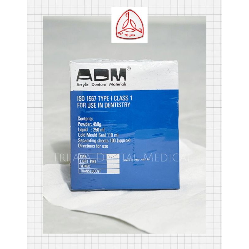 Dental Acrylic ADM Heat Cure Set/ Bahan Akrilik Gigi Palsu