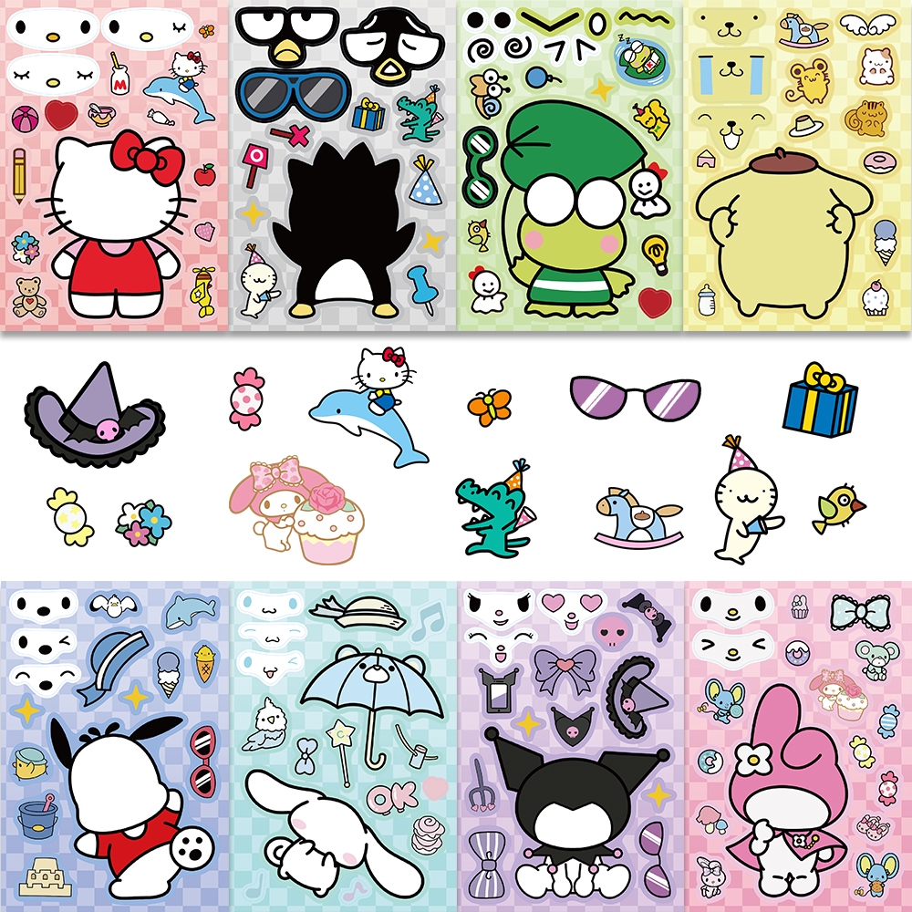 

COD✨8 PCS Gaya lucu Stiker tambal sulam Sanrio stiker untuk Buku Tempel/Buku Harian/Dekorasi Laptop/Sticker Helm Tahan Air Vinil/Stiker Tablet Ponsel stiker tahan air berperekat