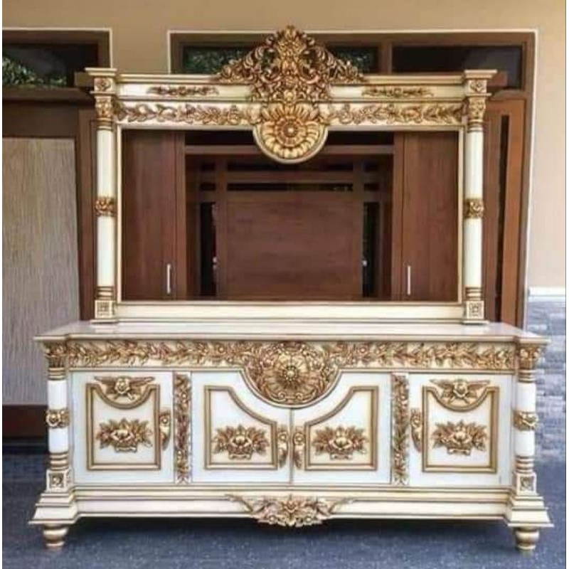 Buvet Tv Jati + Pigura Cermin Jati Jepara