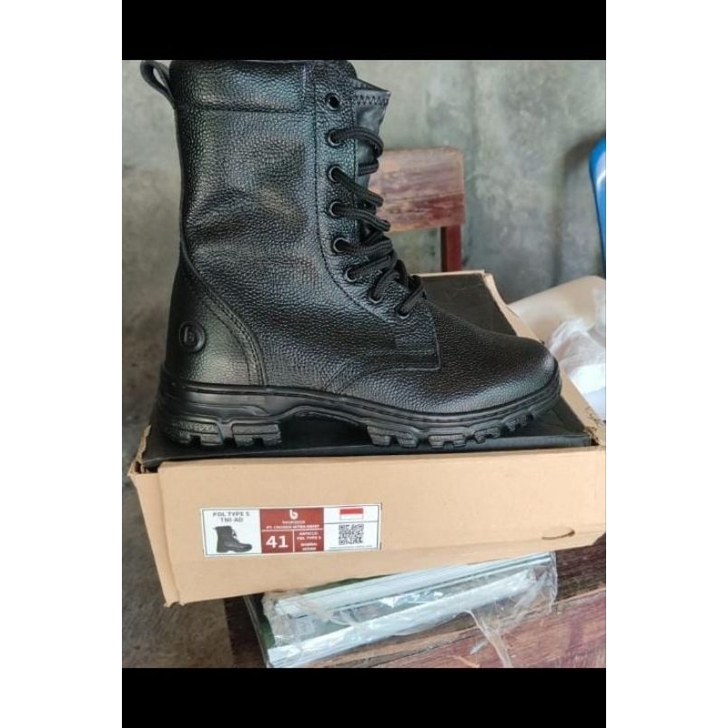 Sepatu PDL kulit jeruk jatah TNI Boccoroco/SAB original