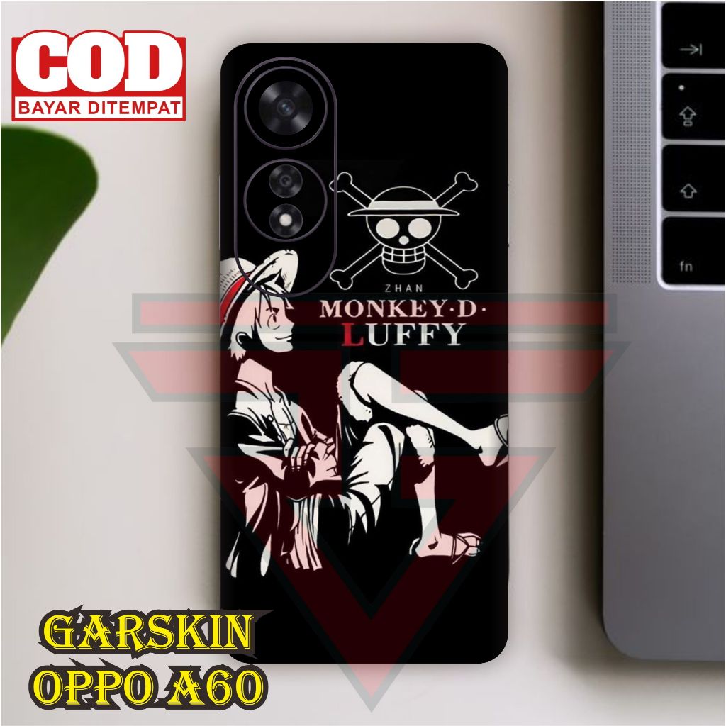 garskin skin hp oppo a60 skin antigores motif top lufy - bisa custom beli 1 dapat 2