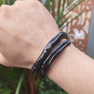 Gelang akar bahar hitam asli pria /gelang pria akar bahar bercabang asli berkualitas