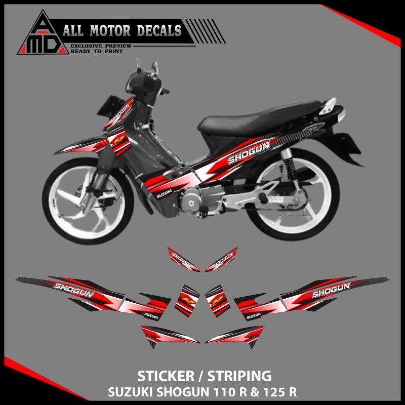 Striping Sticker Suzuki Shogun 110 R  Grafis Custom / Decal Motor Shogun 110R / Aksesoris List Stike