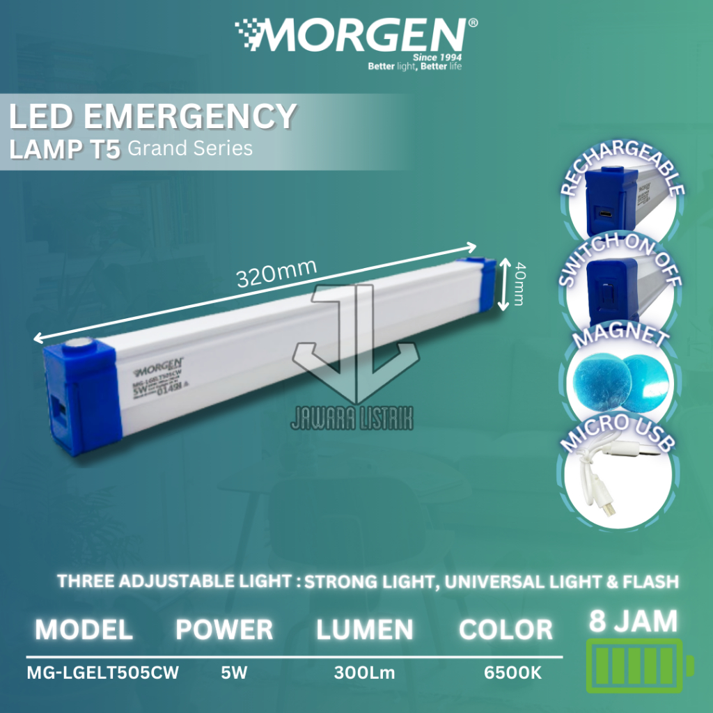 MORGEN LAMPU DARURAT T5 LAMP LED T5 EMERGENCY