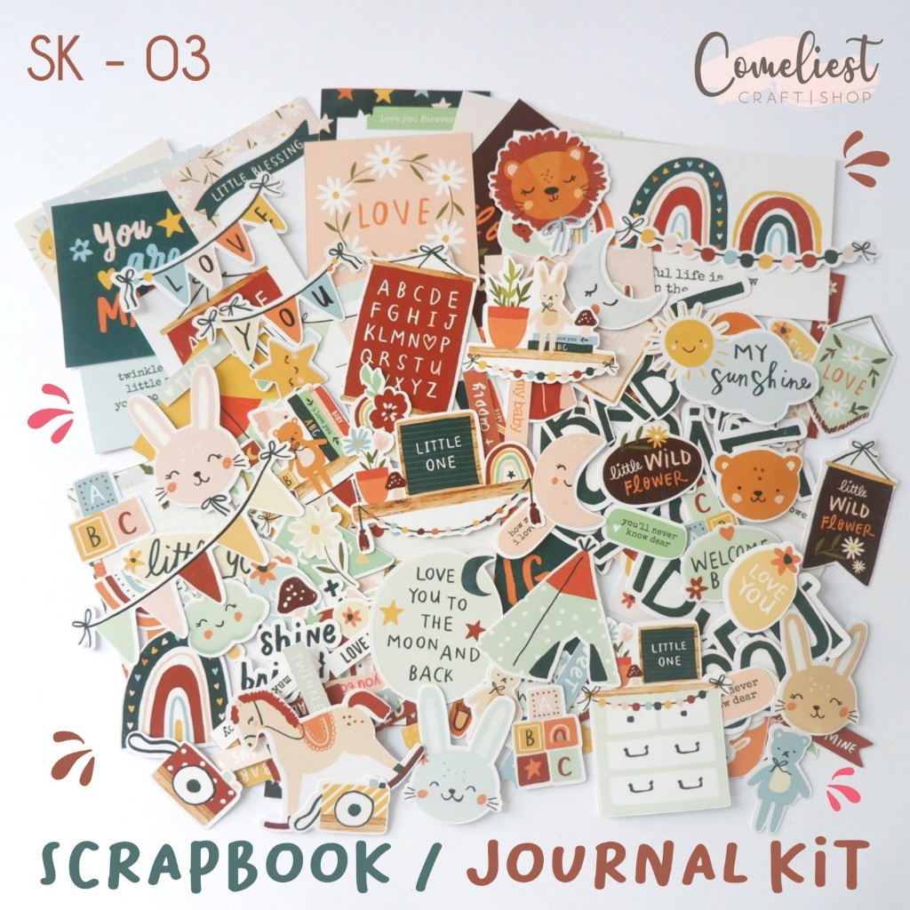 

HIASAN SCRAPBOOK TEMA BABY JOURNAL KIT CRAFT EMBELISHMENT LUCU AESTHETIC BUKAN STICKER | SK-03