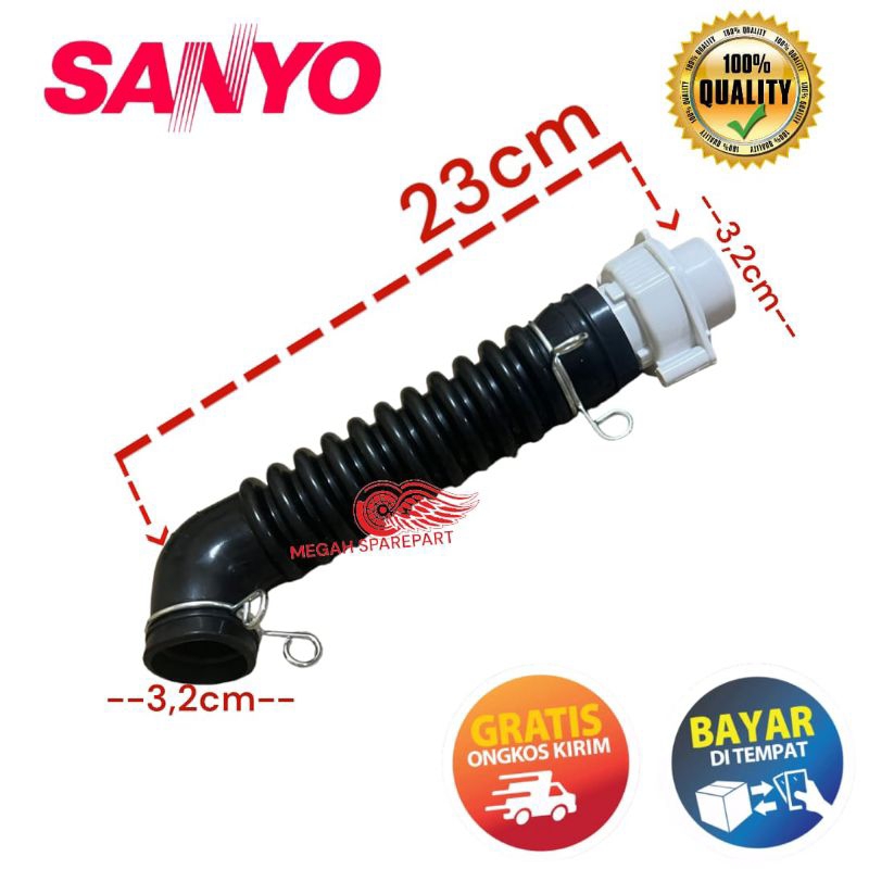 selang karet drain dalam mesin cuci LG 1 tabung Turbo Drum