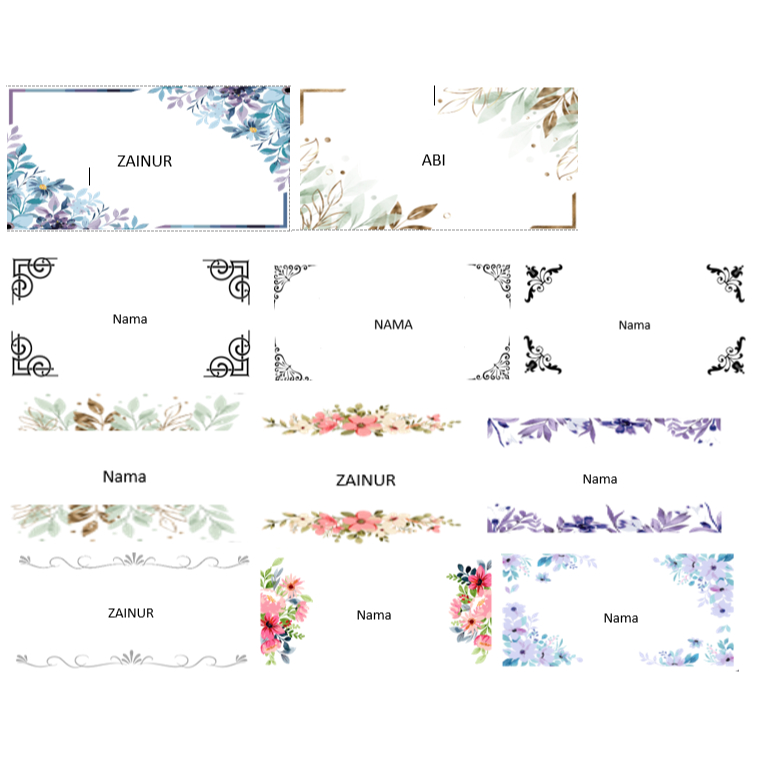 [12 MOTIF WARNA] Cetak stiker label nama tamu undangan, label ukuran 103 untuk undangan