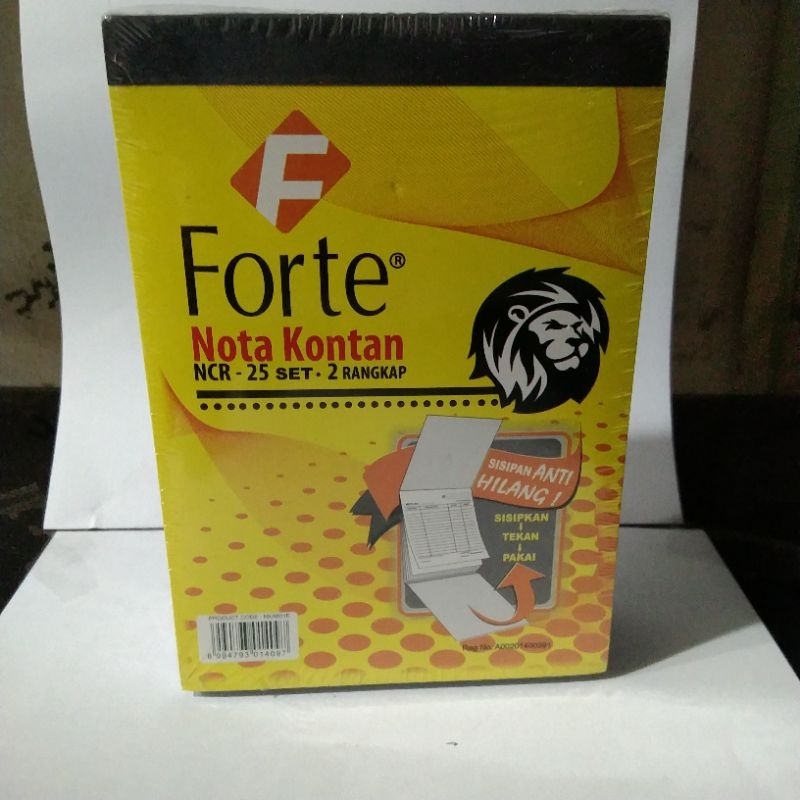 

nota kontan Forte NCR-25 set 2 rangkap
