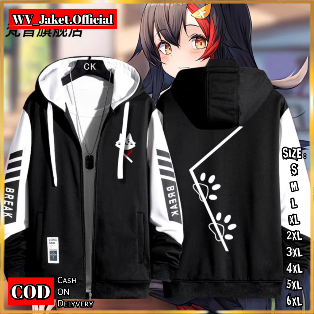 JAKET HOODIE ZIPPER OOKAMI MIO Jaket FLEECE OVERSIZE PRIA WANITA UNISEX S-6XL KOREAN FASHION STYLE