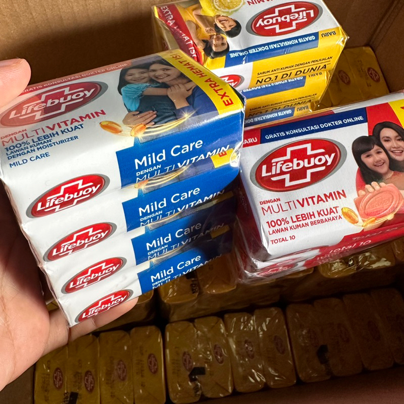 sabun lifebuoy batang merah/biru/hijau/kuning 60 gr 1 batang