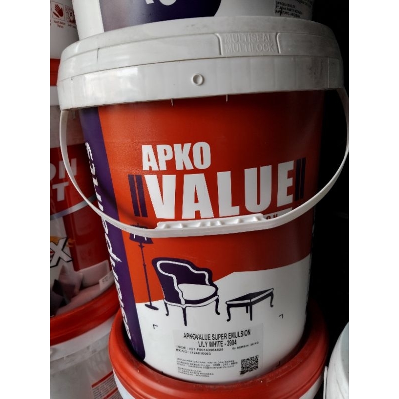 Cat Dinding/ Cat APKO VALUE super emulsion @25kg Lily White