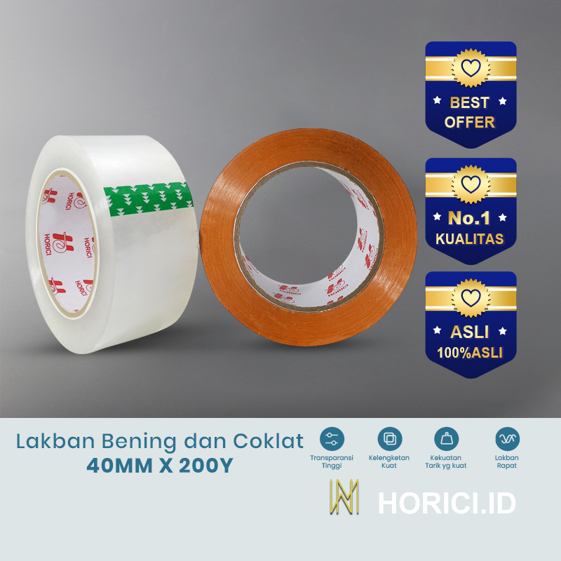 

HORICI SUPER CLEAR 40mm x 200Y LAKBAN BENING DAN COKLAT HORICI TAPE