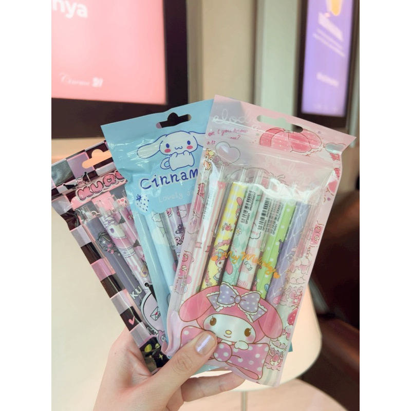 

6PCS/SET Pena Dorong Sanrio Pulpen Gel Mekanik Pena Gel Kartun Lucu Alat Tulis Anak School Supplies Alat Tulis sekolah my melody cinnamonroll kuromi souvenir ultah ulang tahun hampers kado pen motif
